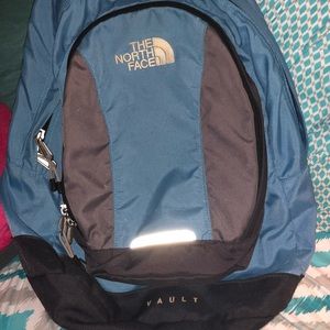 Blue North Face Vault backpack